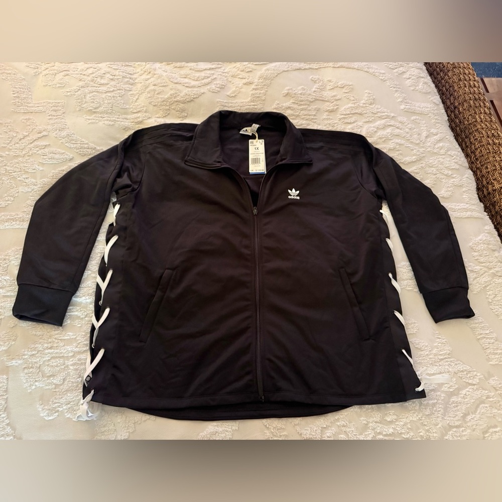 NWT COOL AF JEREMY SCOTT ADIDAS ORIGINALS LACED BLK TRACK JKT SIZE 1X ORIG $110